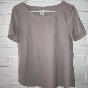 Ladies Sz M Taupe Ribbed Shell Top by Adrienne Vittadini - EUC